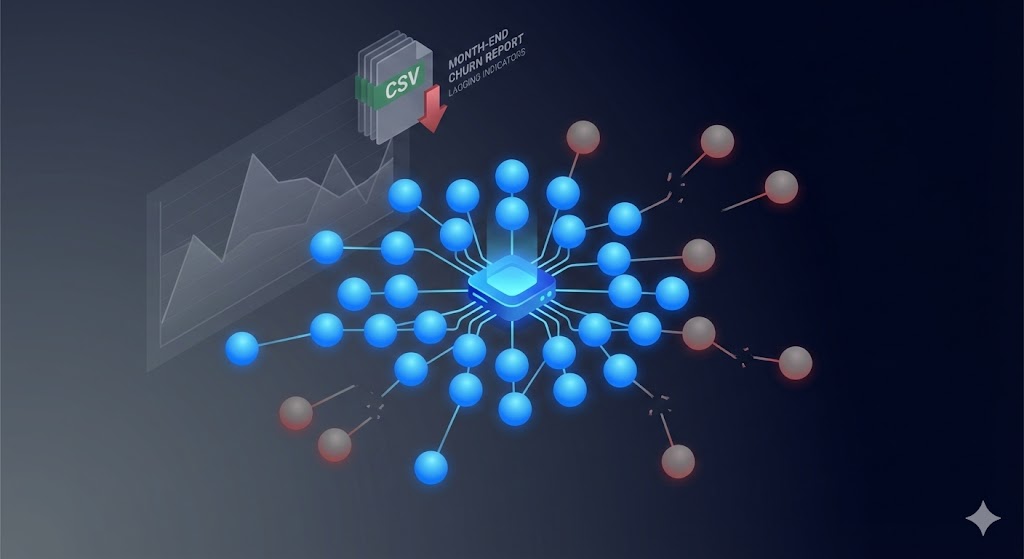 Graph showing customers leaving